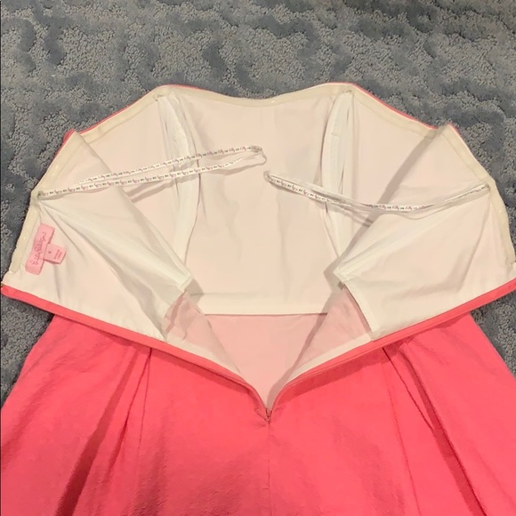 Lilly Pulitzer Strapless Pink Dress with Pockets - Picture 8 of 8
